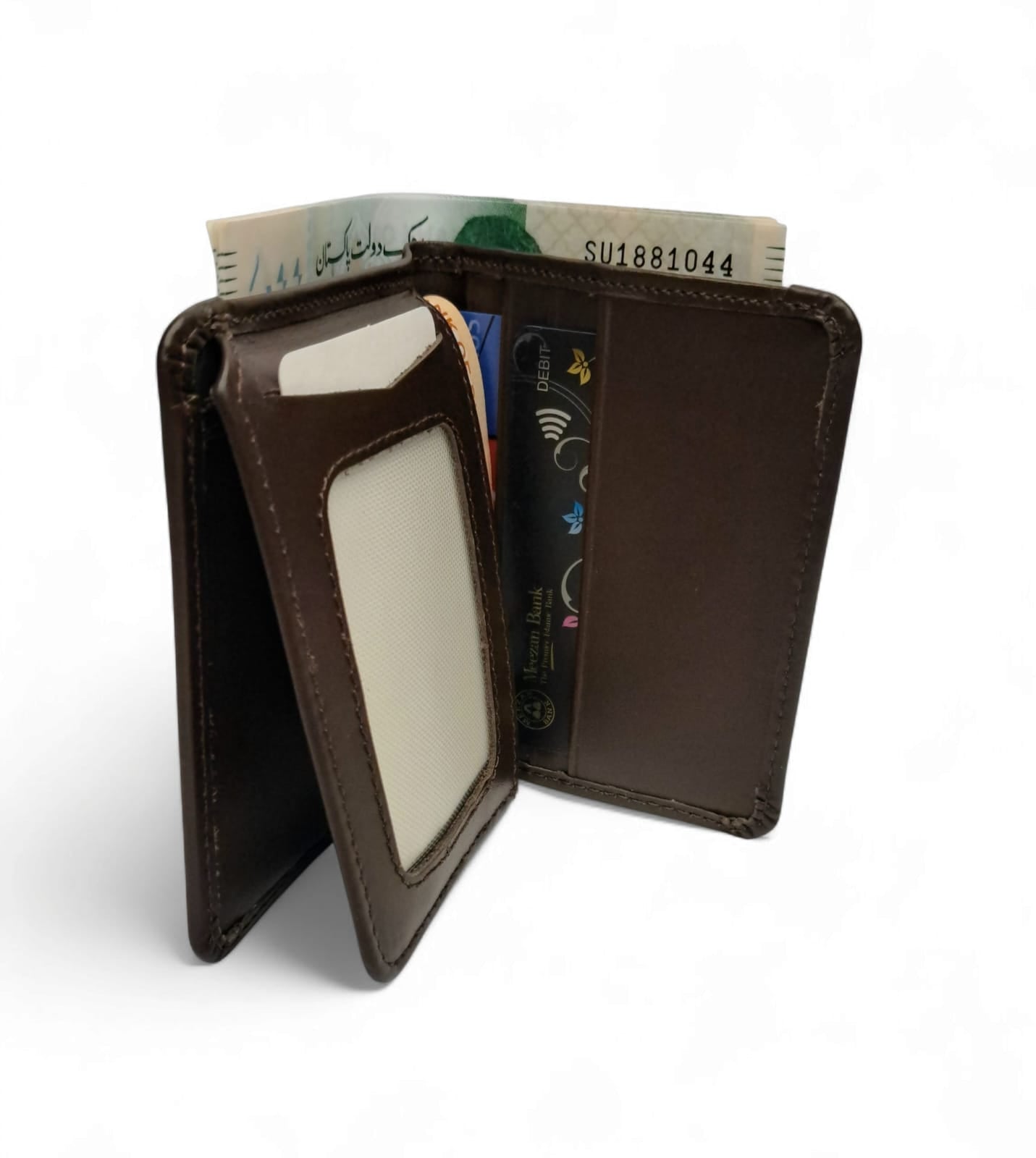 Premium Leather Wallet JUW001: Elegant Design with Dual Cash Compartments