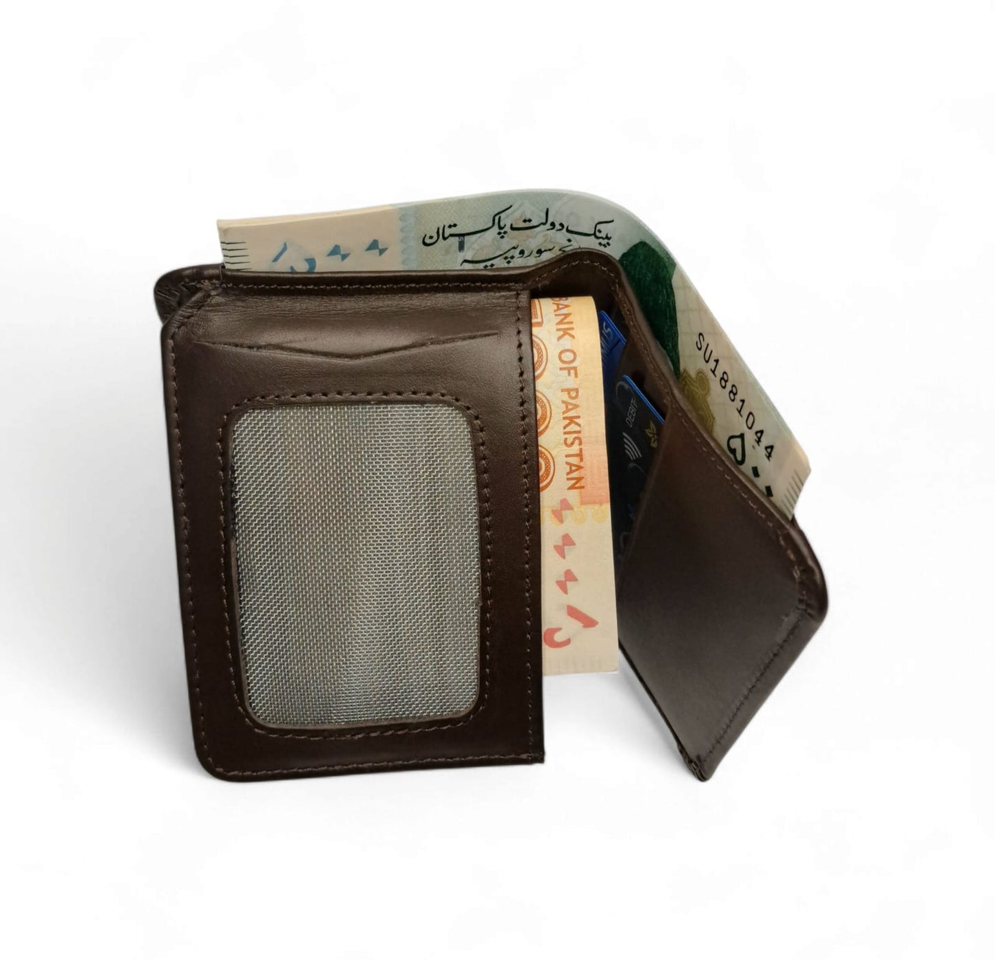 Premium Leather Wallet JUW001: Elegant Design with Dual Cash Compartments