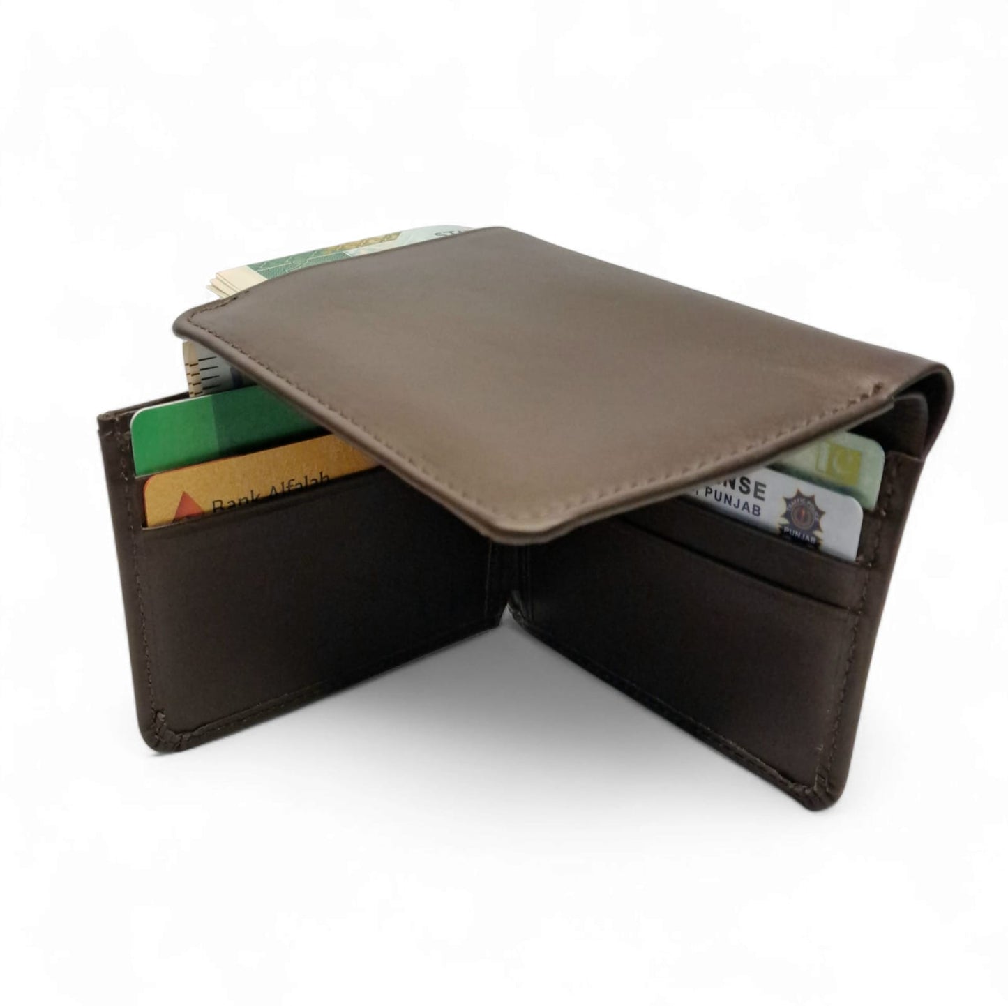 Premium Leather Wallet JUW001: Elegant Design with Dual Cash Compartments