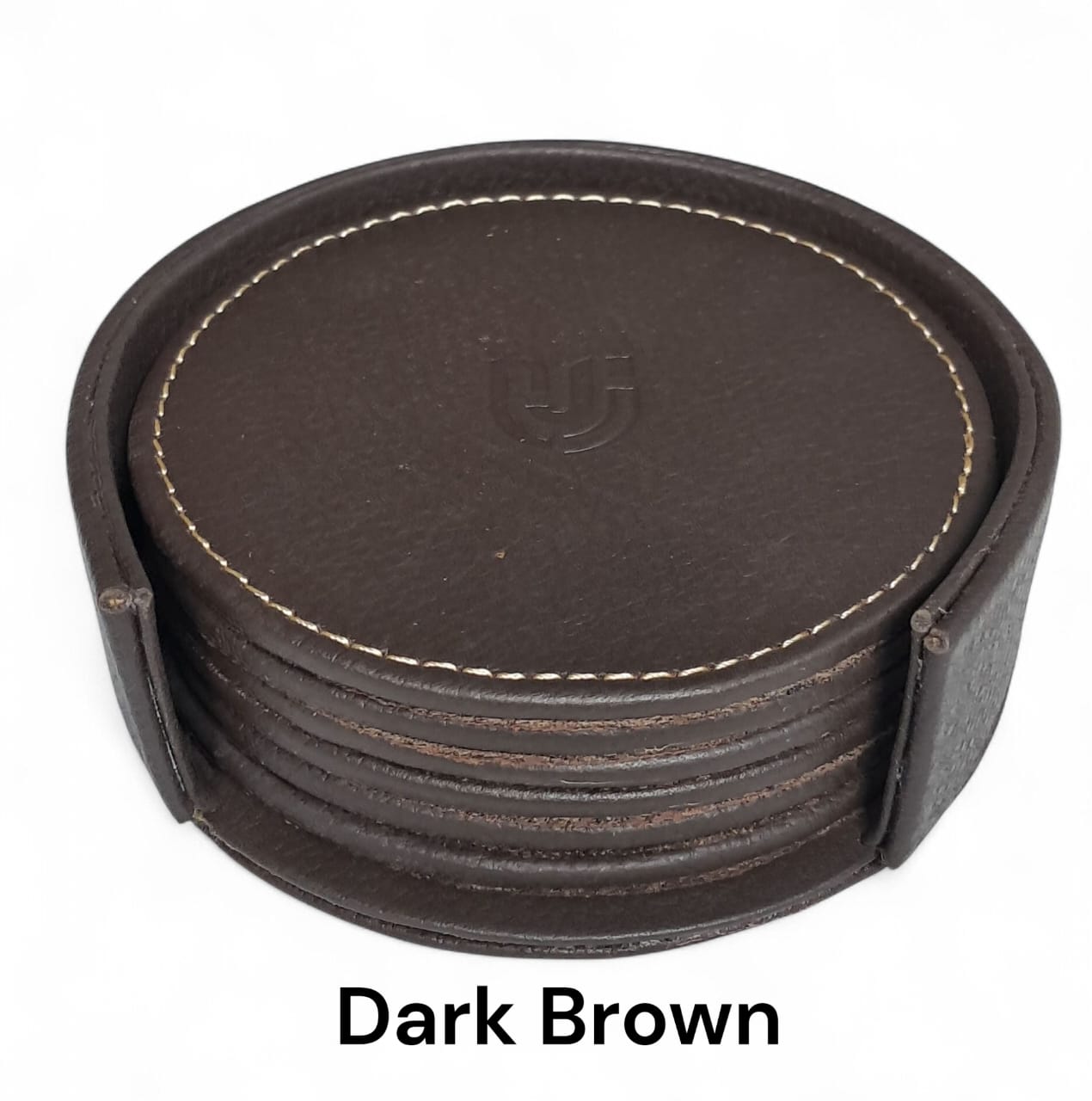 Royal Touch Leather Coasters – 6 Pieces (Black & Brown) Tea & Coffee Coaster Set