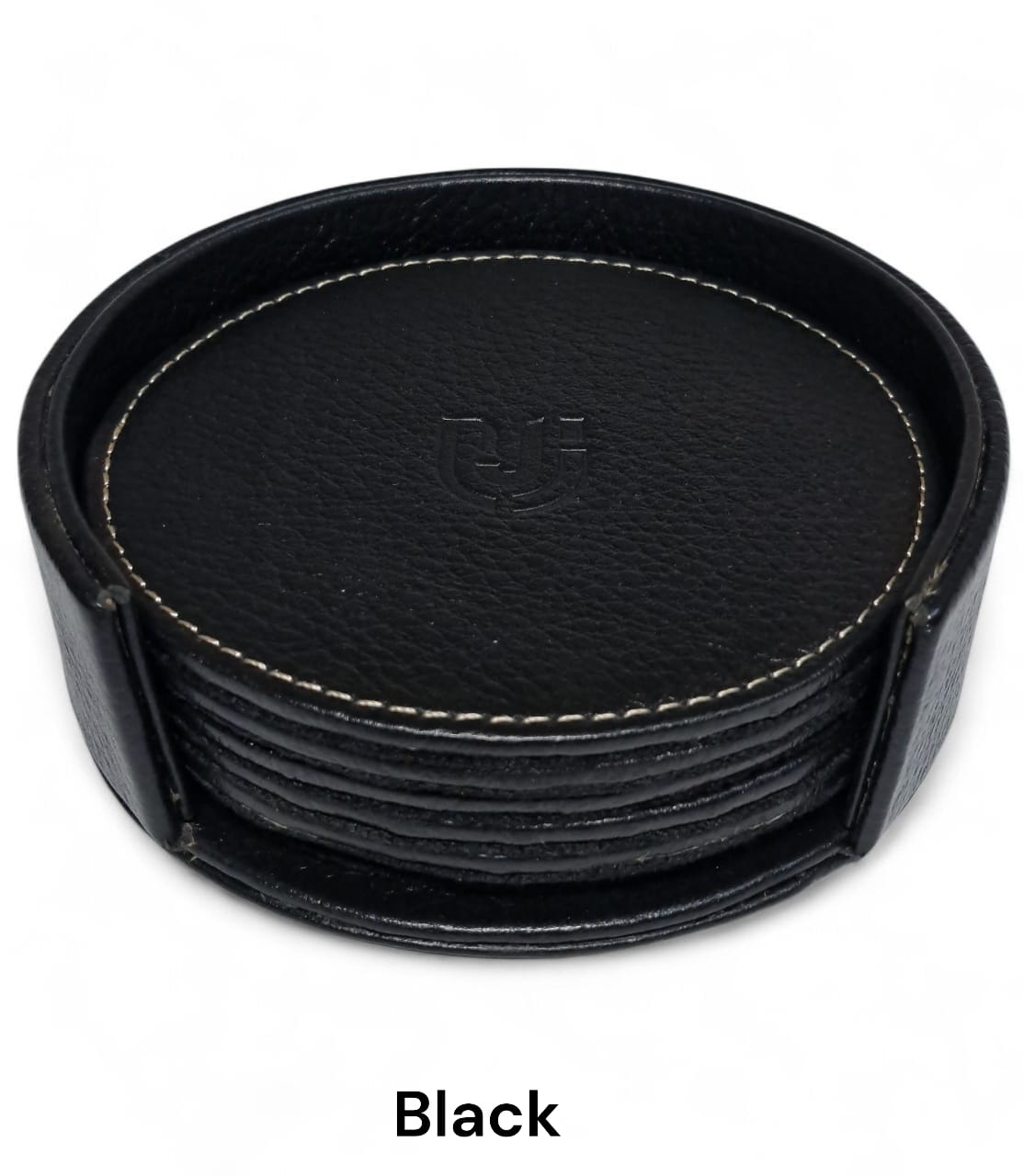 Royal Touch Leather Coasters – 6 Pieces (Black & Brown) Tea & Coffee Coaster Set