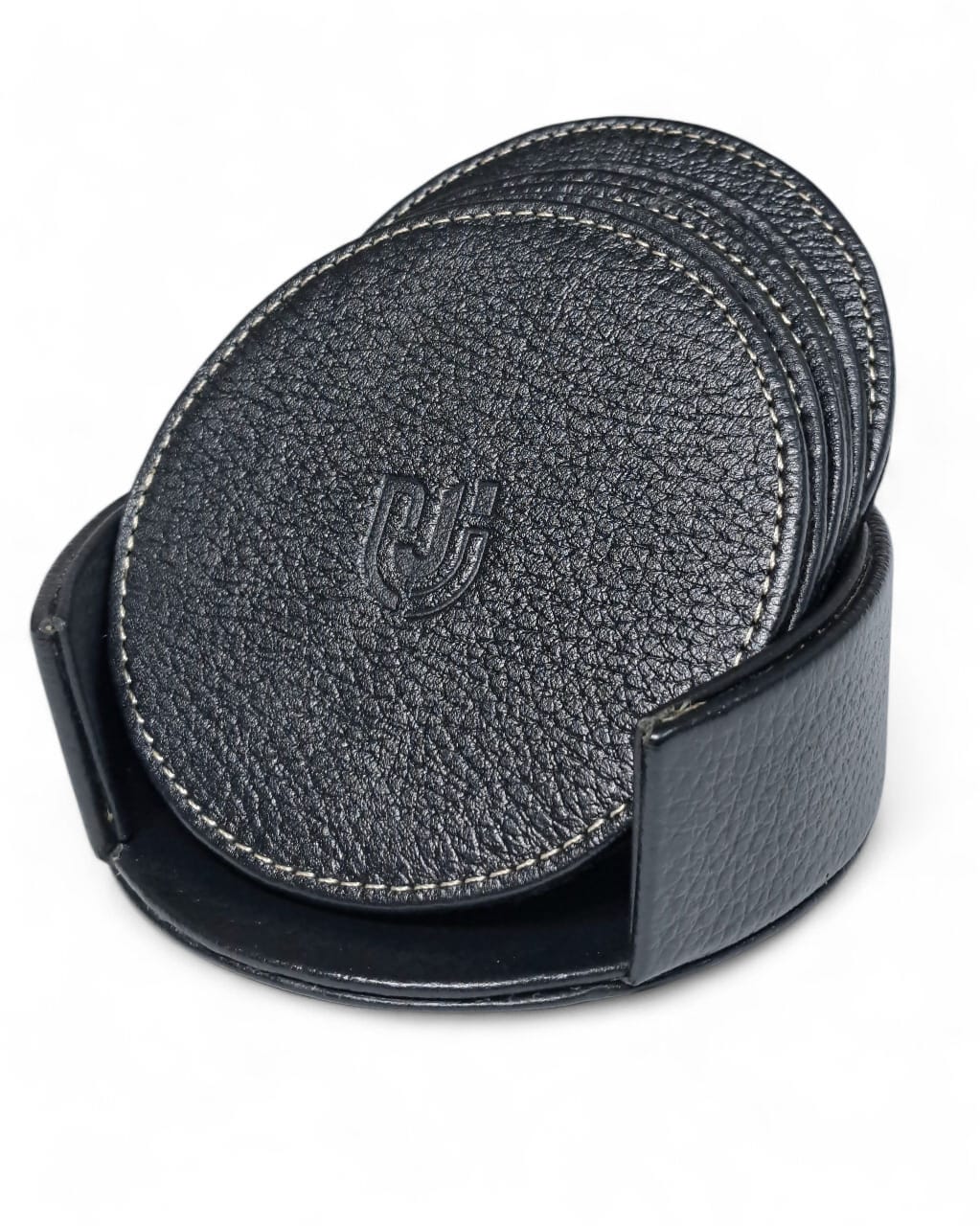 Royal Touch Leather Coasters – 6 Pieces (Black & Brown) Tea & Coffee Coaster Set