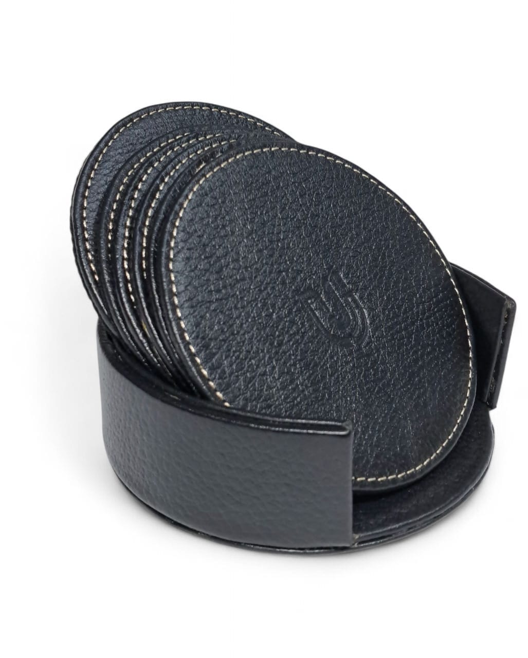 Royal Touch Leather Coasters – 6 Pieces (Black & Brown) Tea & Coffee Coaster Set